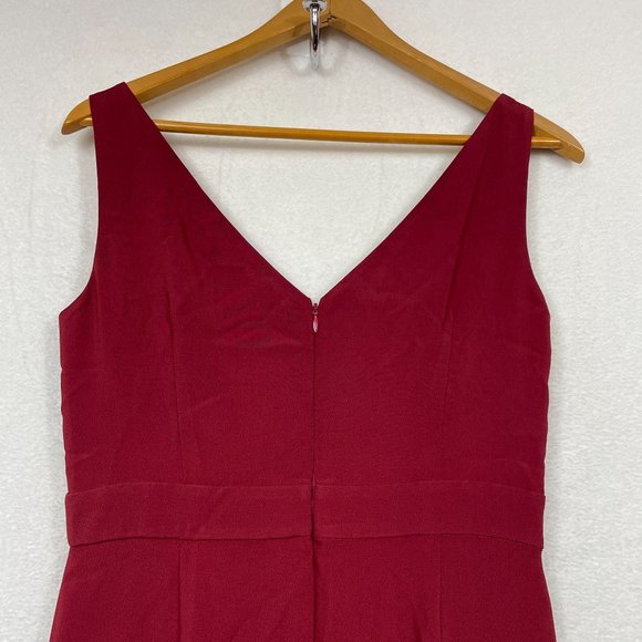 Ann Taylor Fuax Wrap Maxi Evening Gown Size 4 Crimson Bridesmaid Wedding NWT - Picture 9 of 14